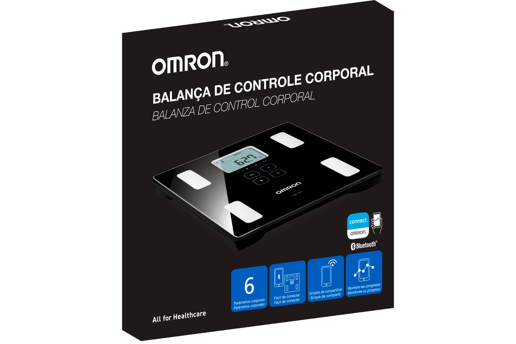 BALANZA DIGITAL OMRON DE PISO HBF-222T CON BLUETOOTH® - 1