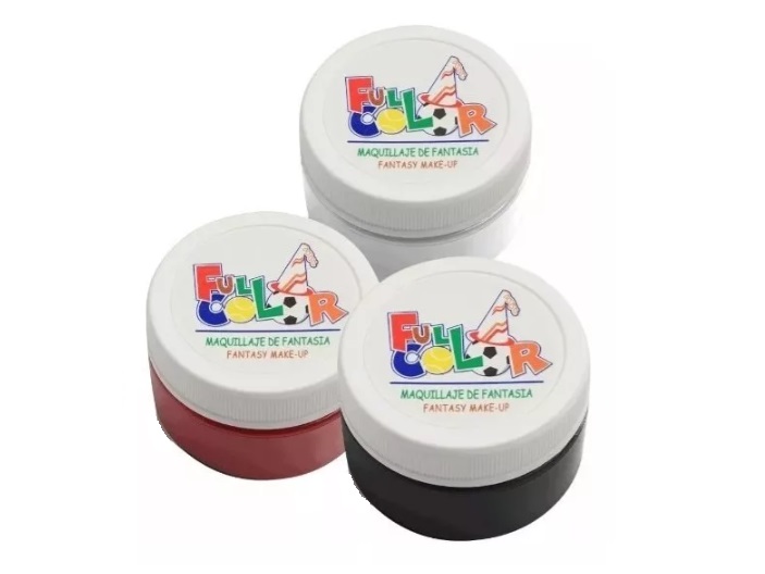 PACK X3 PINTURA LABORATORIO HUDSON MAQUILLAJE FANTASÍA FULL COLOR BLANCO NEGRO ROJO 40 GR - 1