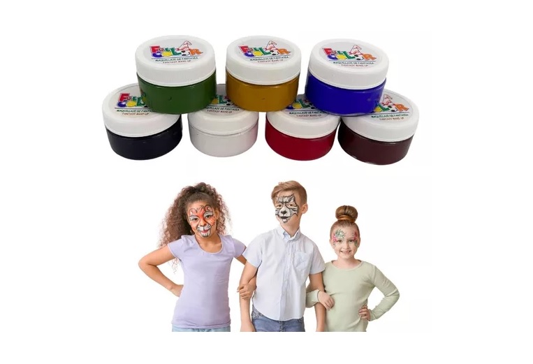 PACK X7 PINTURA LABORATORIO HUDSON CUERPO Y CARA FULL COLOR FIESTAS. 40 GR - 1