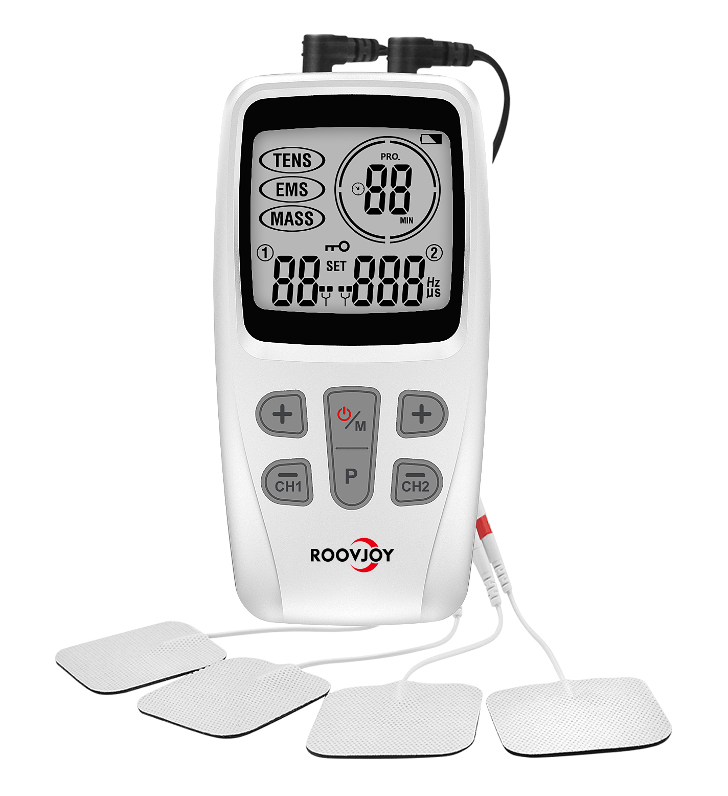 ENTRENADOR MUSCULAR ROOVJOY TENS + EMS + MASAJE R-C4D 3 EN 1 - 1