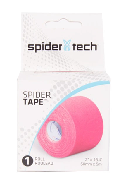 TAPE KINESIOLOGICO SPIDERTECH 4 ROLLOS ROSADO (5 CM X 5 MTS) - 1