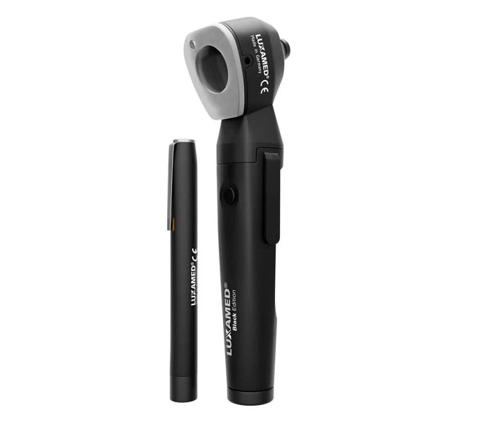 PACK OTOSCOPIO LED CON LINTERNA LUXAMED AURIS BLACK EDITION - 1