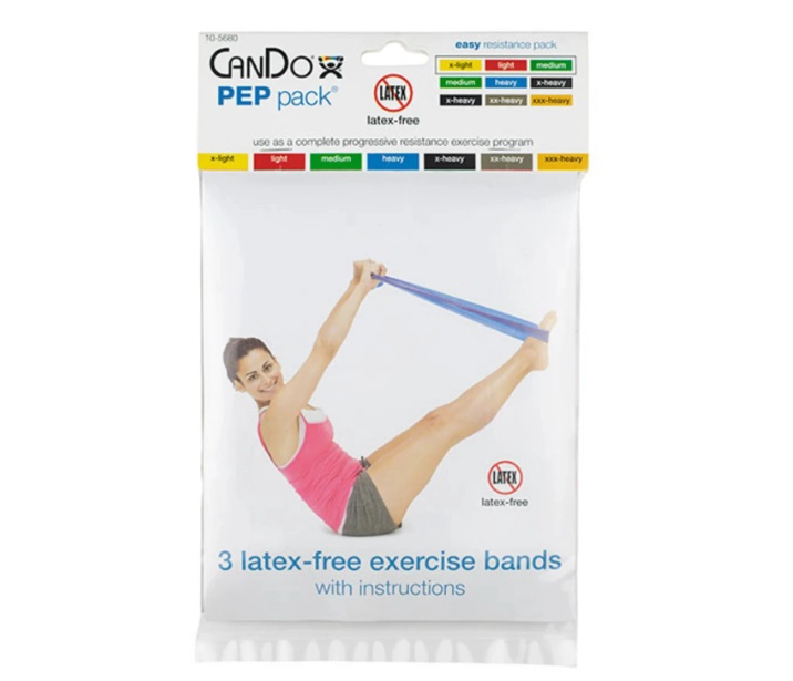 SET DE 3 BANDAS ELASTICAS CANDO LIBRE DE LATEX 1,5 MTS RESISTENCIA BAJA - 1