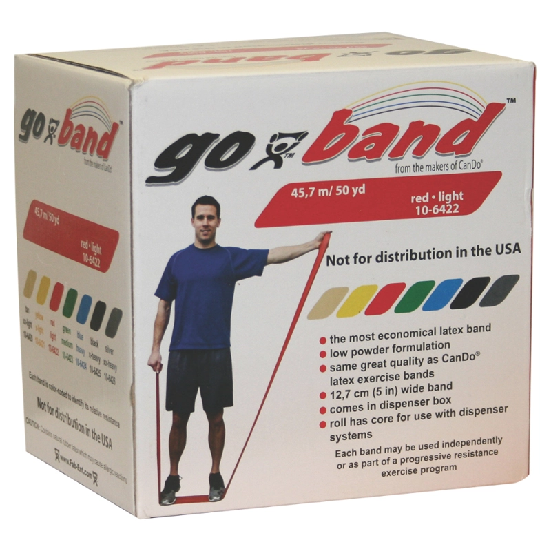 BANDAS ELASTICAS GOBAND  ROJA BAJA RESISTENCIA 45.7 MTS - 1