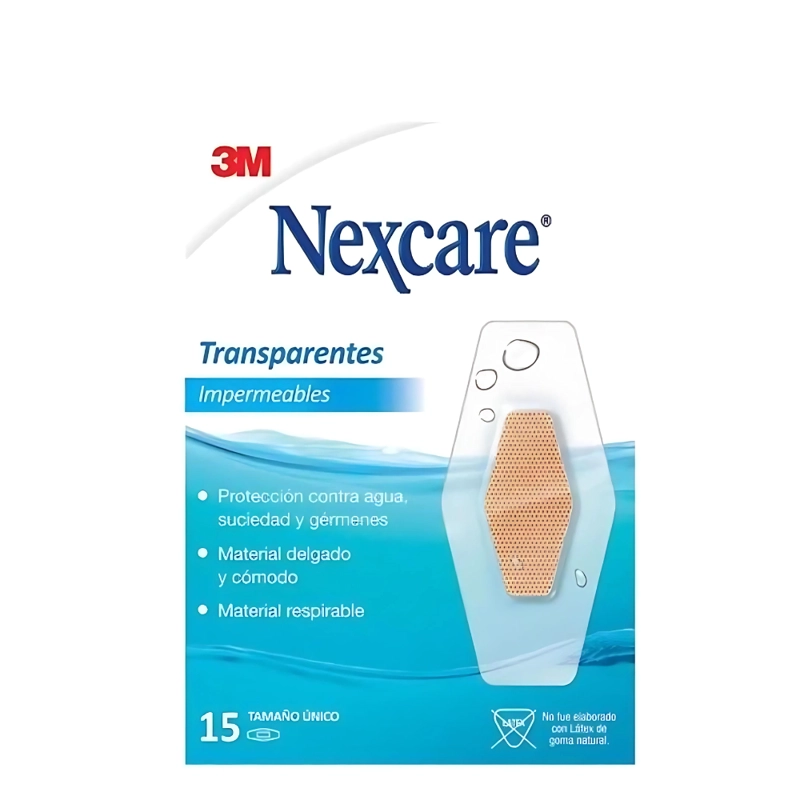 PARCHE CURITA IMPERMEABLE TRANSPARENTE NEXCARE 15 UND. - 1