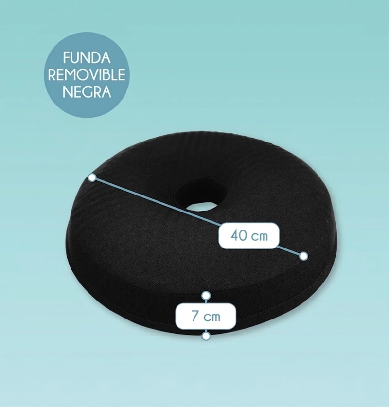 COJIN PICARON ERGONOMICO DE GEL VISCOELASTICO ANTIESCARAS NEGRO - 1