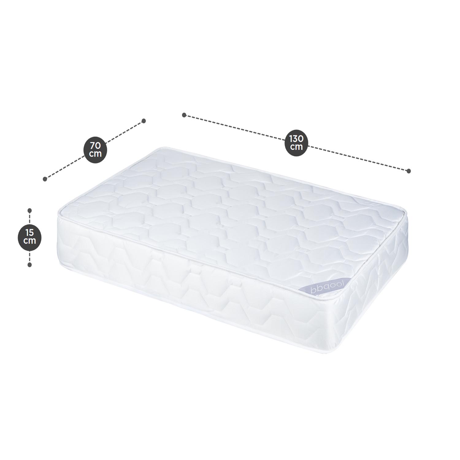 COLCHÓN BBQOOL COZY INFANTIL RESORTE 130 X 70 X 15 CM - 2