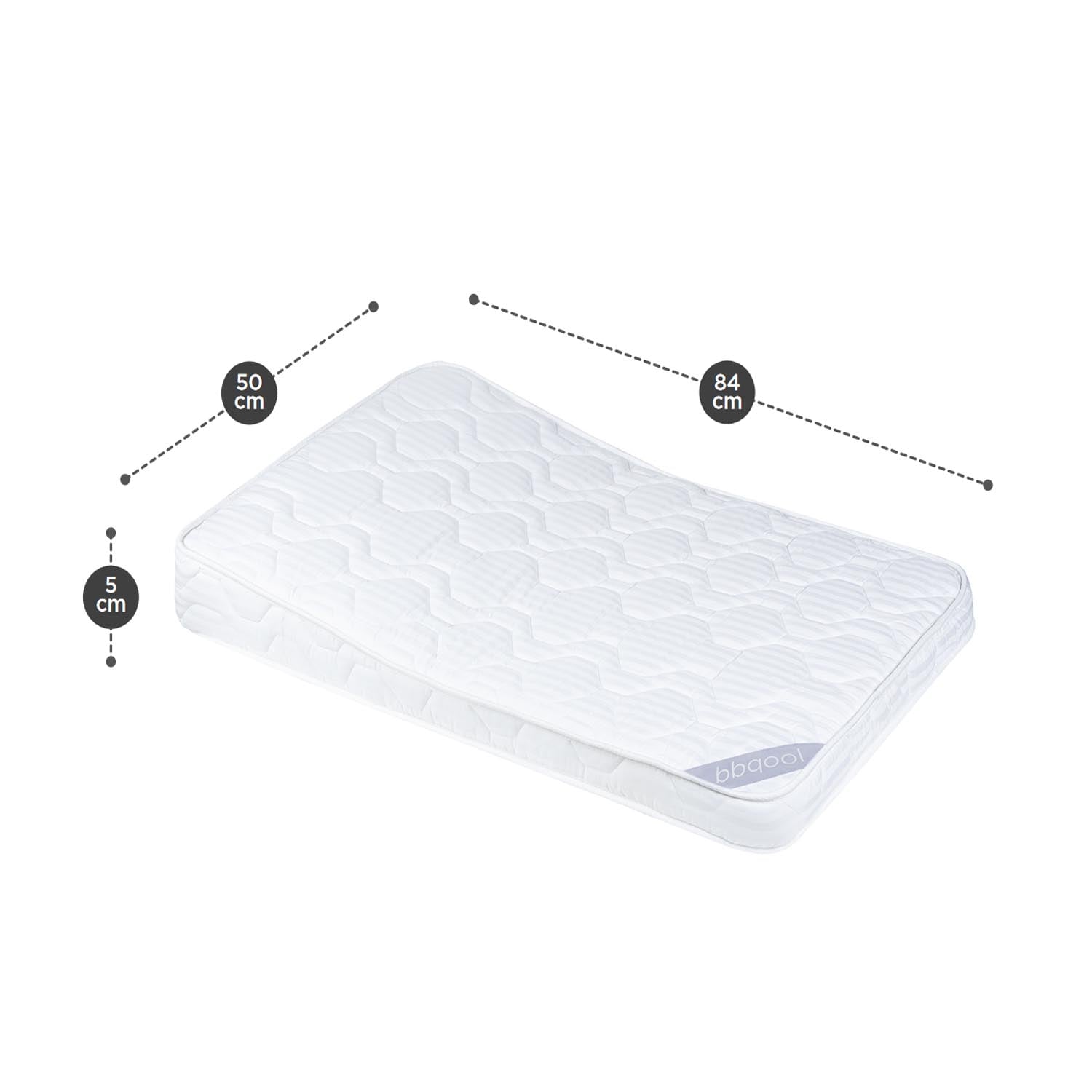 COLCHÓN BBQOOL COZY BLANCO INFANTIL COLECHO ANTIRREFLUJO 84 X 50 X 5 CM - 2