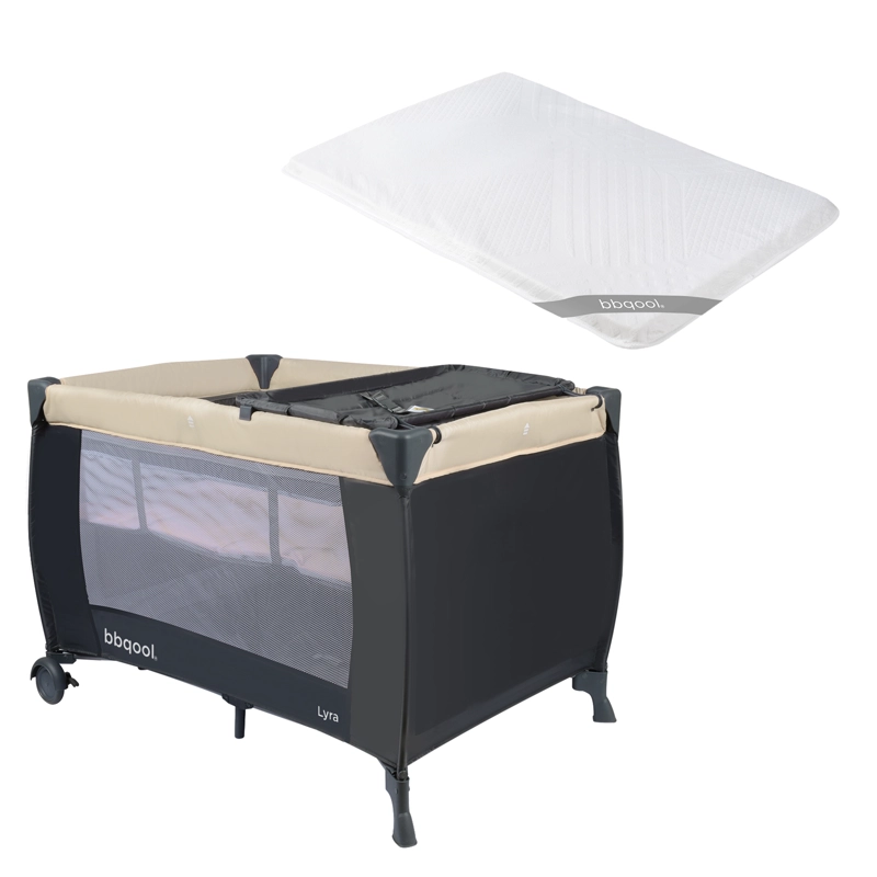 CUNA PLAYARD LYRA BEIGE + COLCHON DE VIAJE PLEGABLE - 1