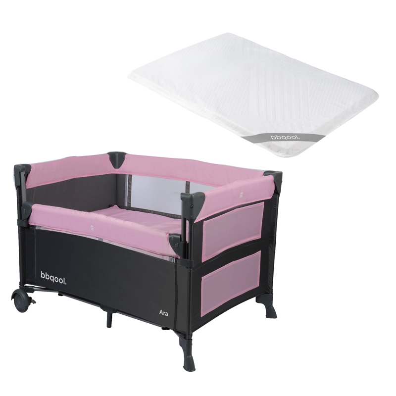 CUNA PLAYARD COLECHO ARA ROSADO + COLCHON DE VIAJE PLEGABLE - 1