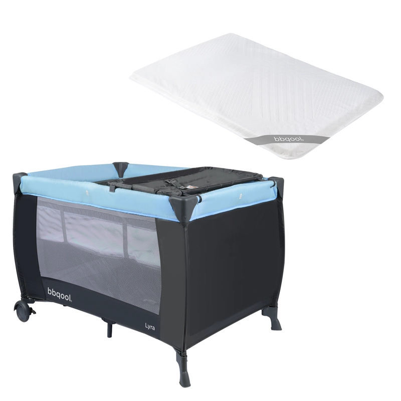 CUNA PLAYARD LYRA AZUL + COLCHON DE VIAJE PLEGABLE - 1