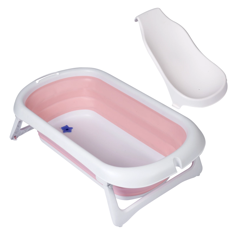 BAÑERA BBQOOL PLEGABLE SPLASHY PINK + SOPORTE ERGONÓMICO ROSADO - 1