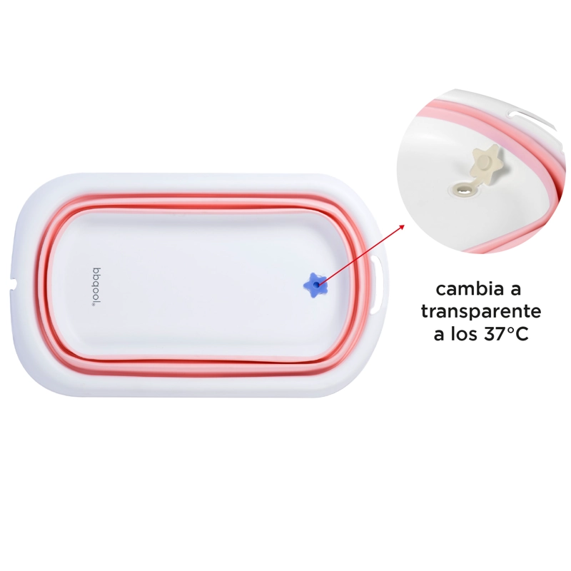 BAÑERA BBQOOL PLEGABLE SPLASHY PINK + SOPORTE ERGONÓMICO ROSADO - 9