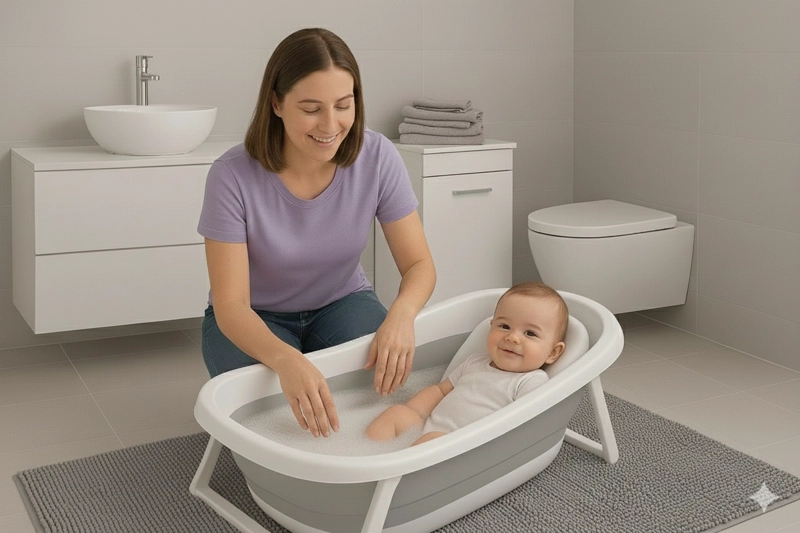 BAÑERA BBQOOL PLEGABLE SPLASHY GREY + SOPORTE ERGONÓMICO GRIS - 2