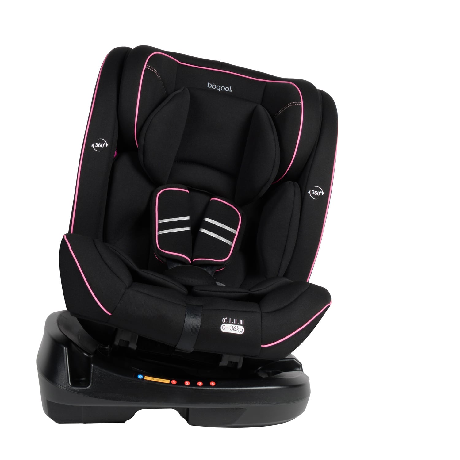 SILLA AUTO BBQOOL CONVERTIBLE APOLO 360° PINK NEGRO - 6
