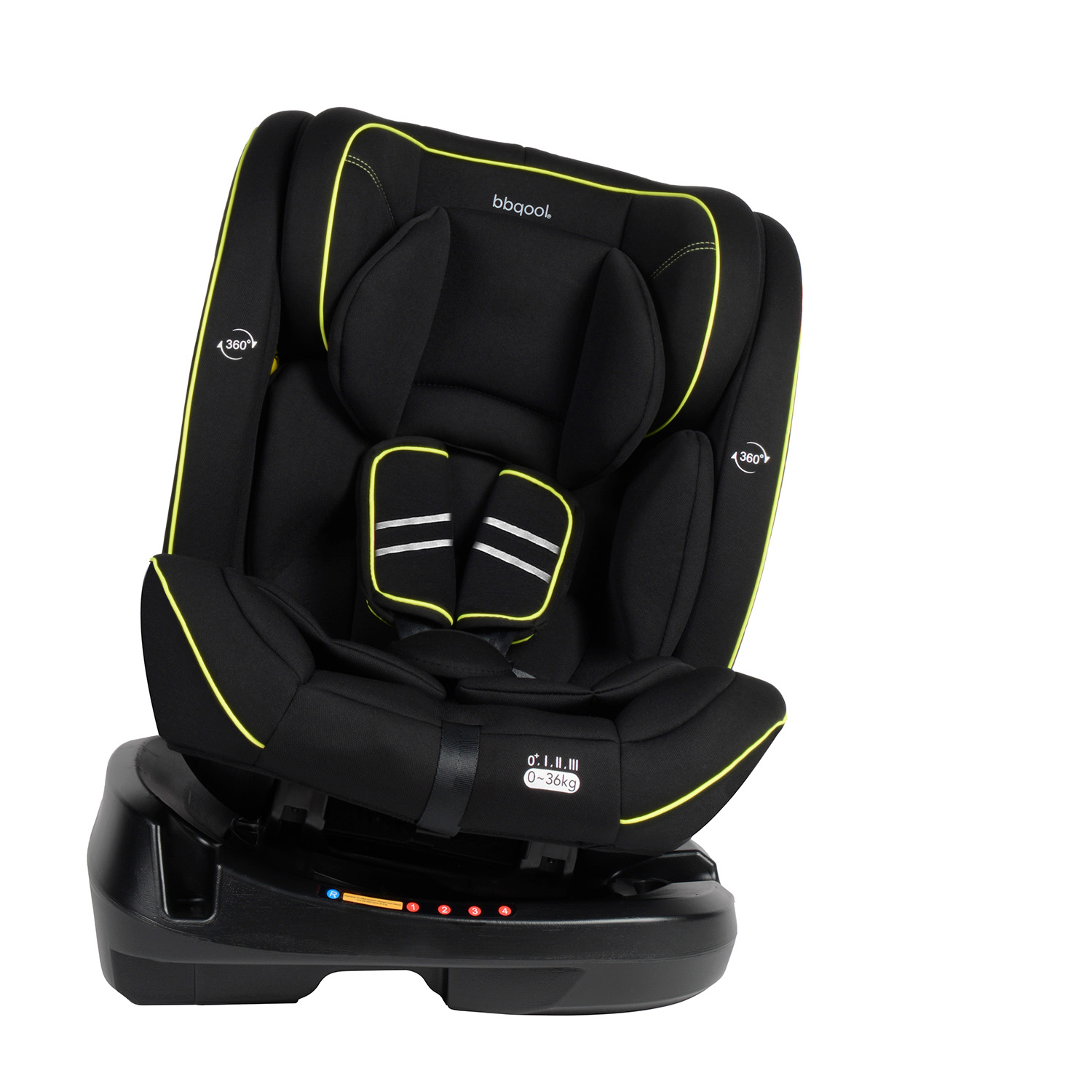 SILLA AUTO BBQOOL CONVERTIBLE APOLO 360° LIME NEGRO - 6