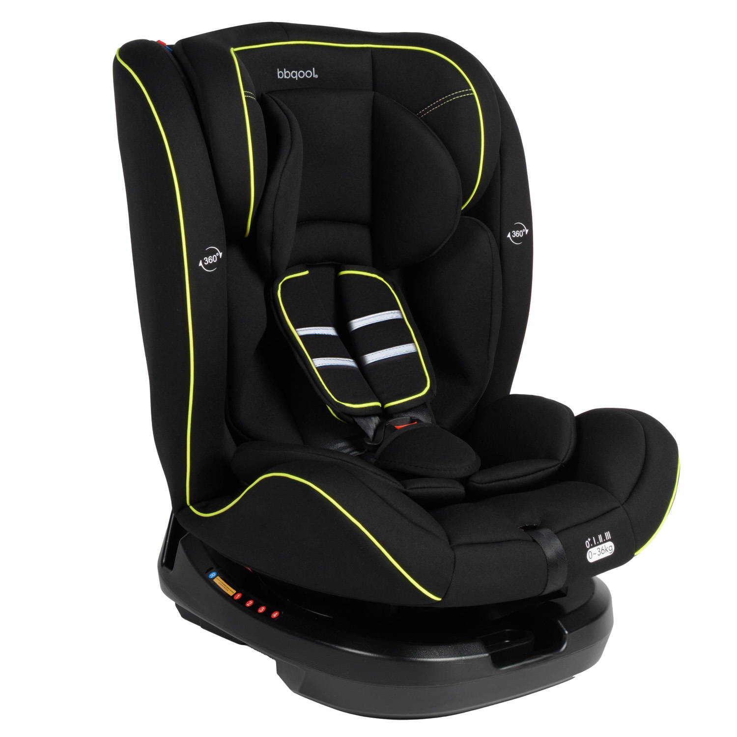 SILLA AUTO BBQOOL CONVERTIBLE APOLO 360° LIME NEGRO - 8