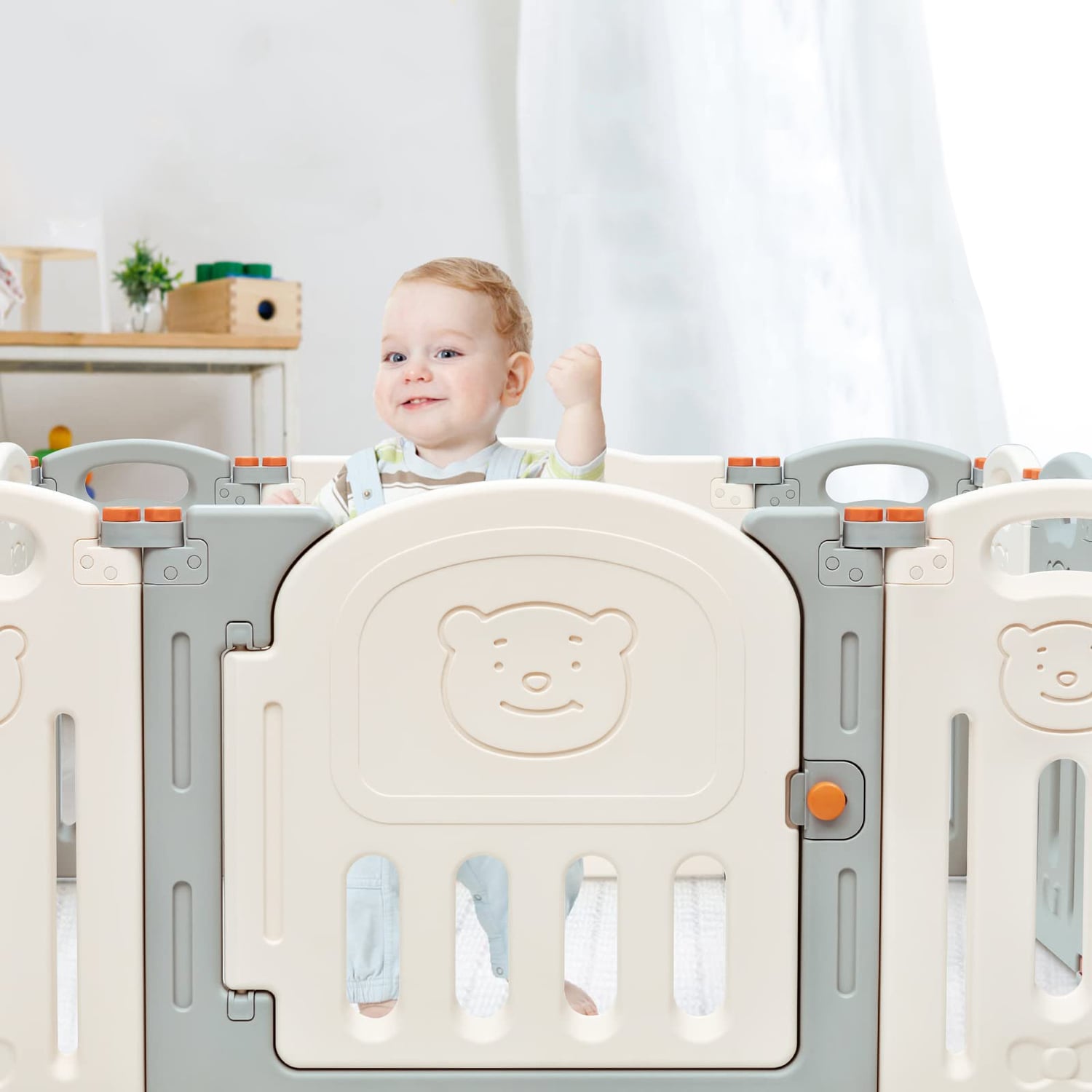 CORRAL BBQOOL DIDÁCTICO JUEGOS PLEGABLE TEDDY GREY GRIS - 8
