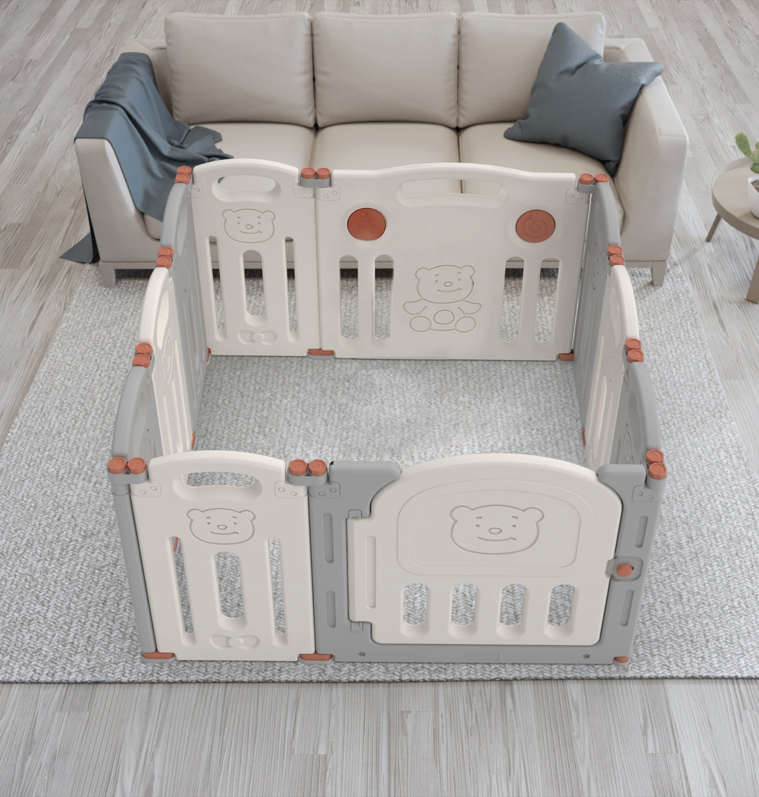 CORRAL BBQOOL DIDÁCTICO JUEGOS PLEGABLE TEDDY GREY GRIS - 9