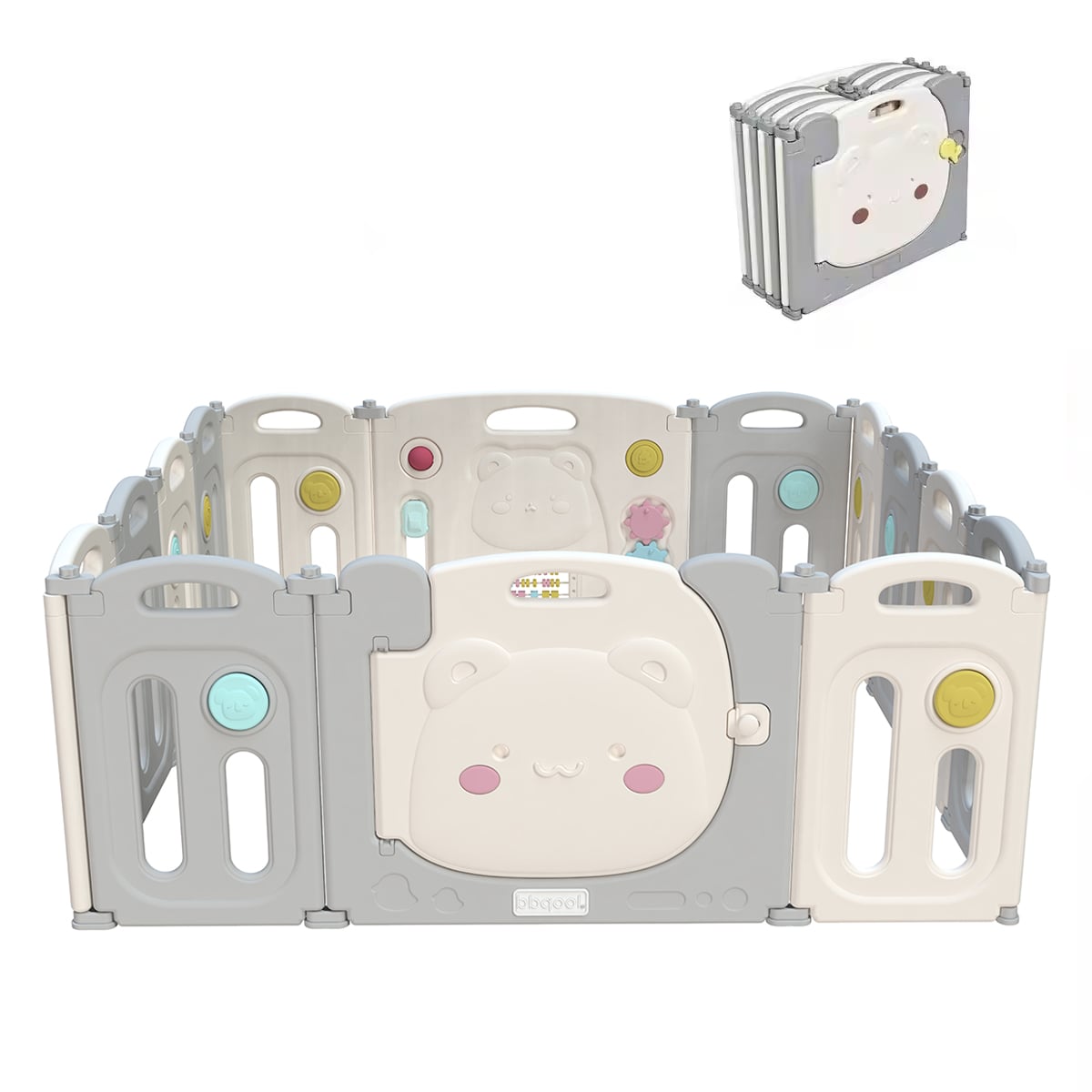CORRAL BBQOOL DIDÁCTICO JUEGOS PLEGABLE KIDDY GREY GRIS - 2