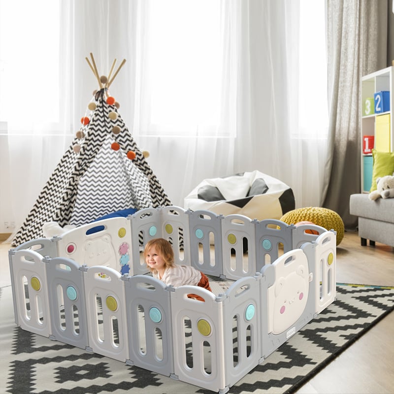 CORRAL BBQOOL DIDÁCTICO JUEGOS PLEGABLE KIDDY GREY GRIS - 5