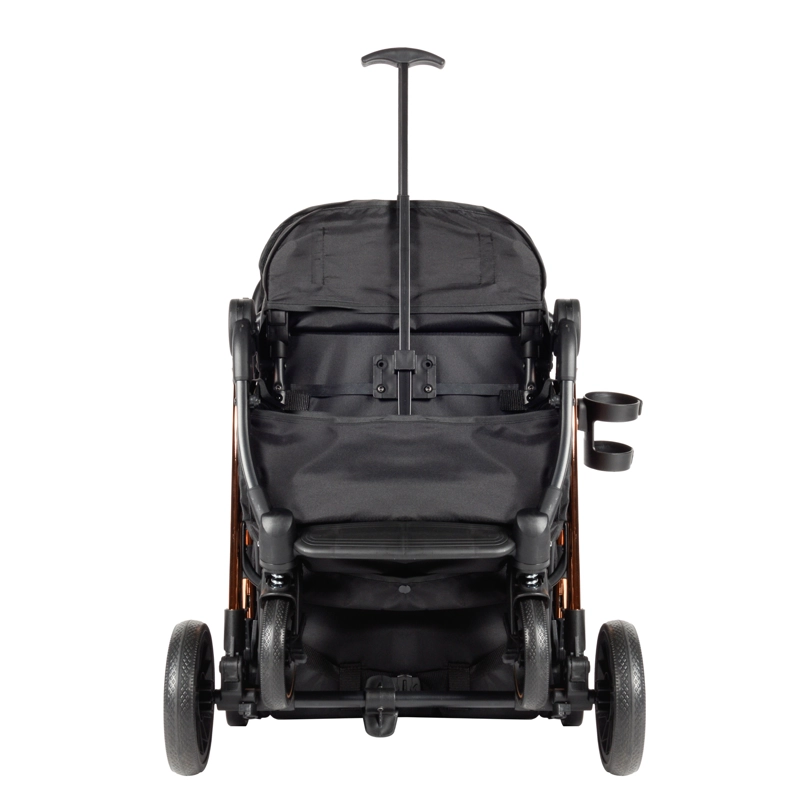 COCHE MALETA COMPACTO REVERSE CROMADO DORADO - 6