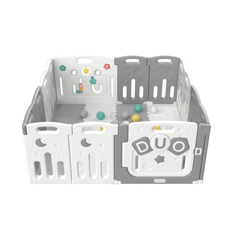 CORRAL DIDACTICO DE JUEGOS DUO GRIS + ALFOMBRA + PELOTAS - 2