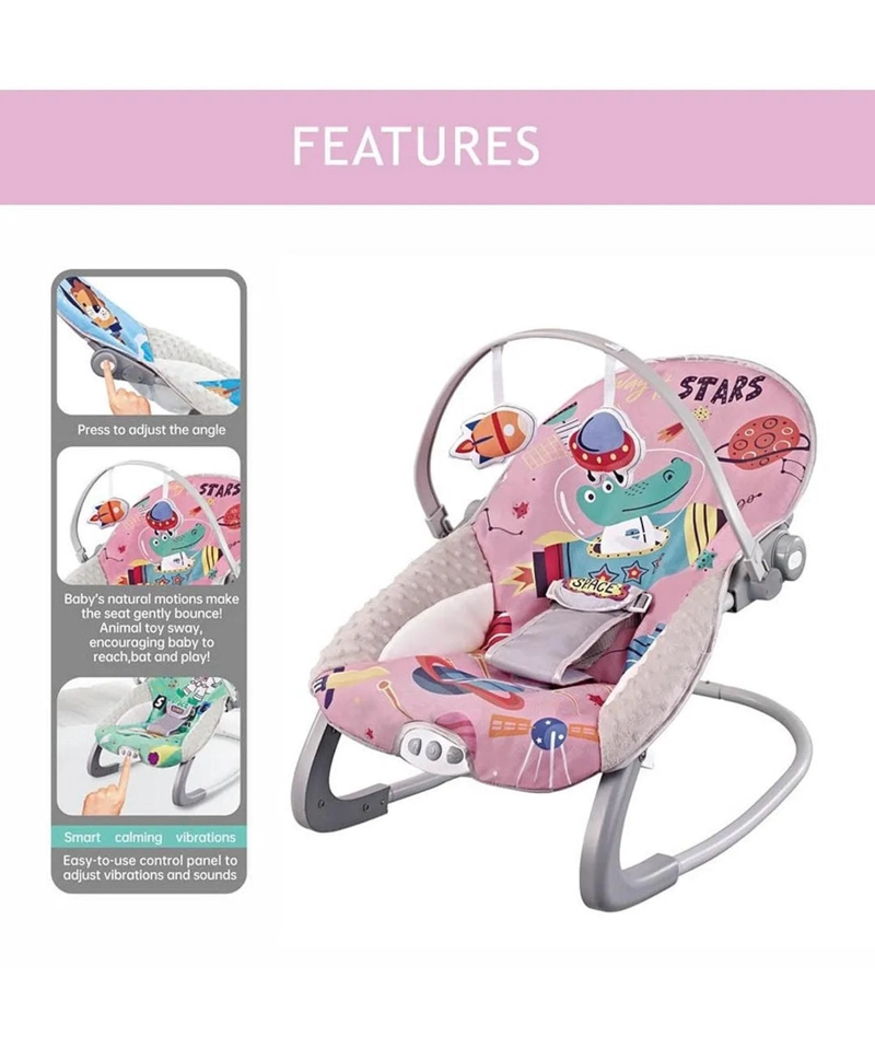SILLA NIDO BOUNCER DINO ROSADO - 2