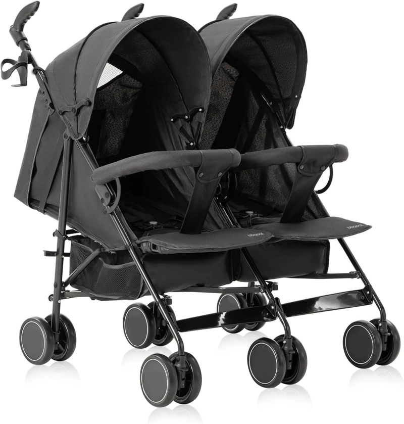 COCHE PARAGUA DOBLE TWIN DARK GREY - 1