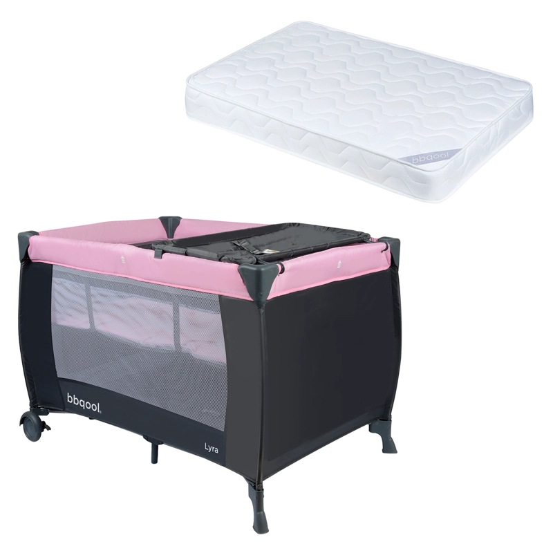 CUNA PLAYARD LYRA ROSADO + COLCHON DE ESPUMA - 1