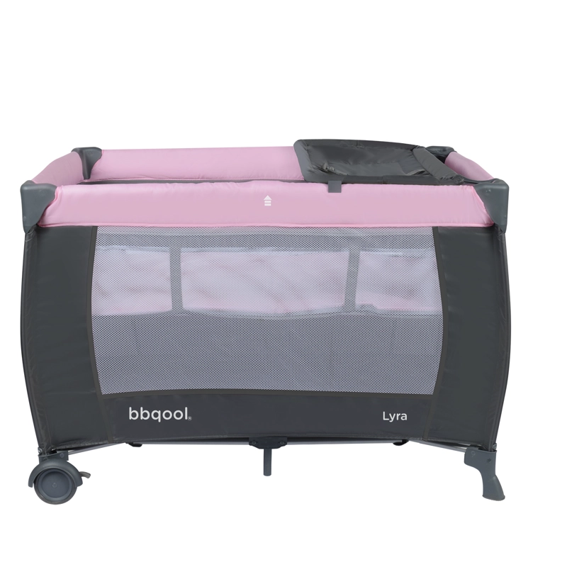 CUNA PLAYARD LYRA ROSADO + COLCHON DE ESPUMA - 4