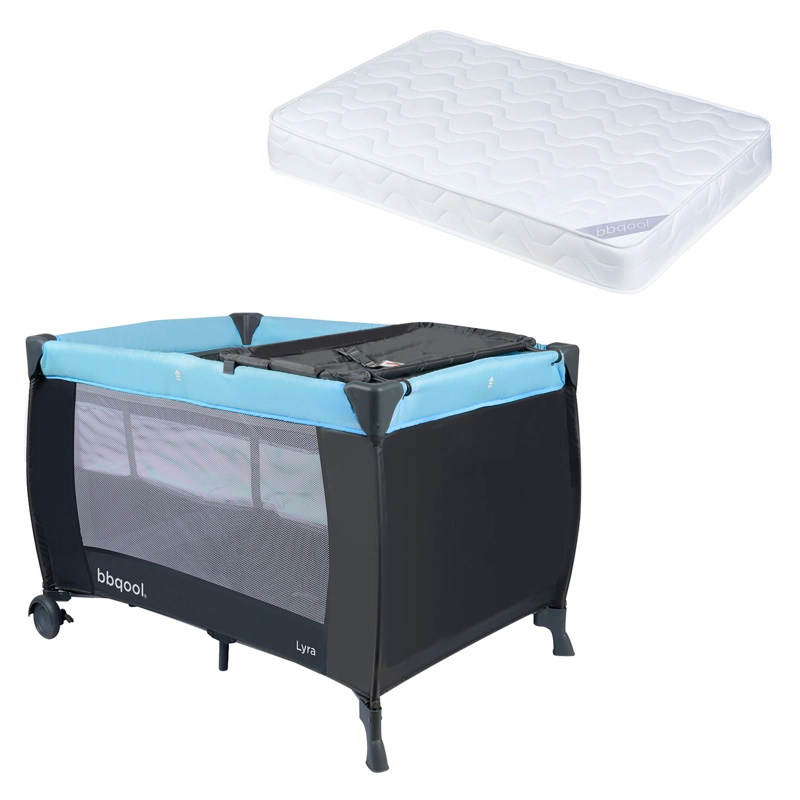 CUNA PLAYARD LYRA AZUL + COLCHON DE ESPUMA - 1