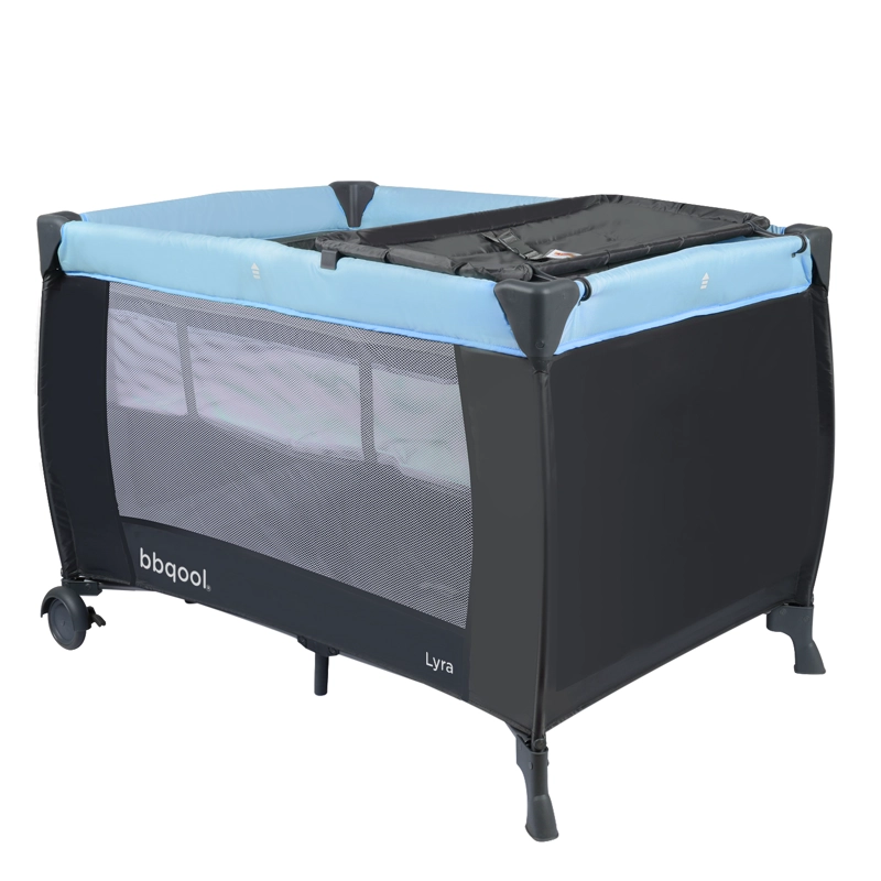 CUNA PLAYARD LYRA AZUL + COLCHON DE ESPUMA - 2