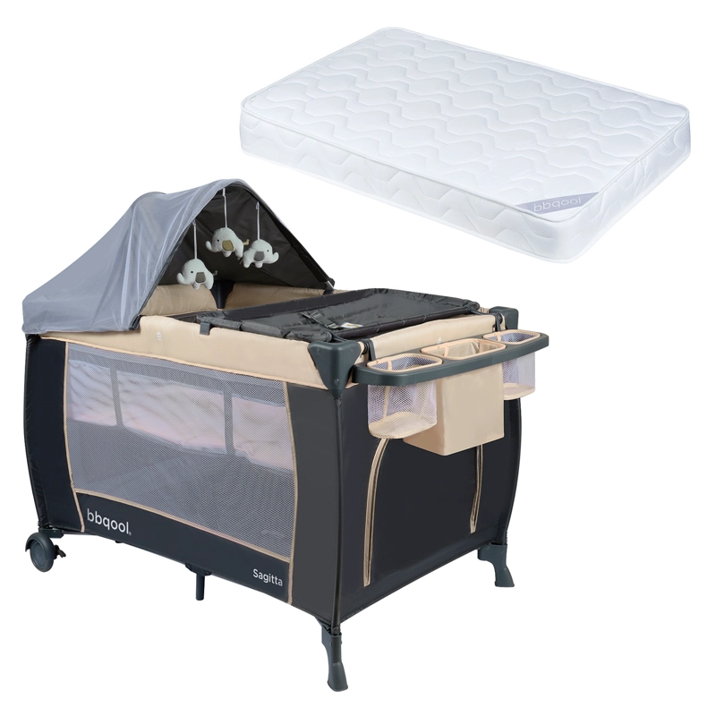CUNA PLAYARD SAGITTA BEIGE + COLCHON DE ESPUMA - 1