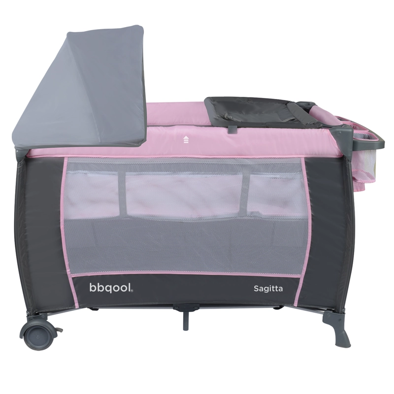 CUNA PLAYARD SAGITTA ROSADO + COLCHON DE ESPUMA - 4