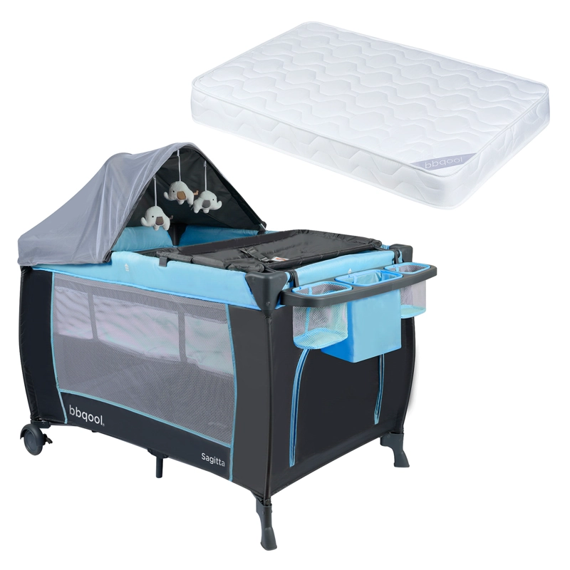 CUNA PLAYARD SAGITTA AZUL + COLCHON DE ESPUMA - 1