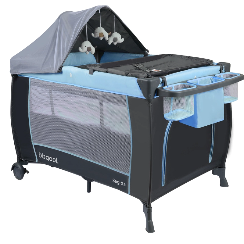 CUNA PLAYARD SAGITTA AZUL + COLCHON DE ESPUMA - 2
