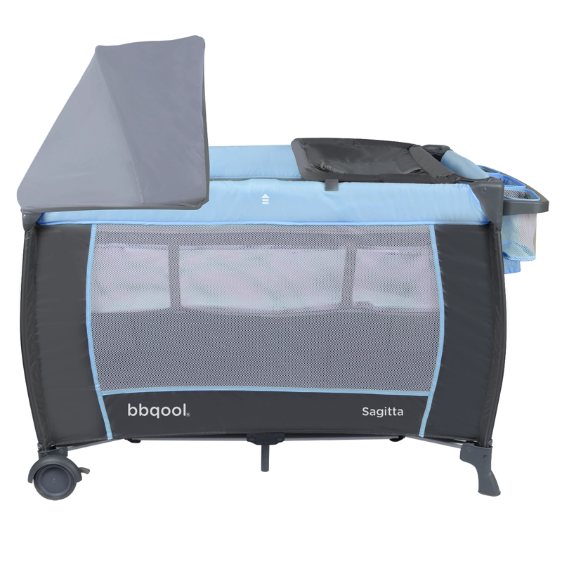 CUNA PLAYARD SAGITTA AZUL + COLCHON DE ESPUMA - 4