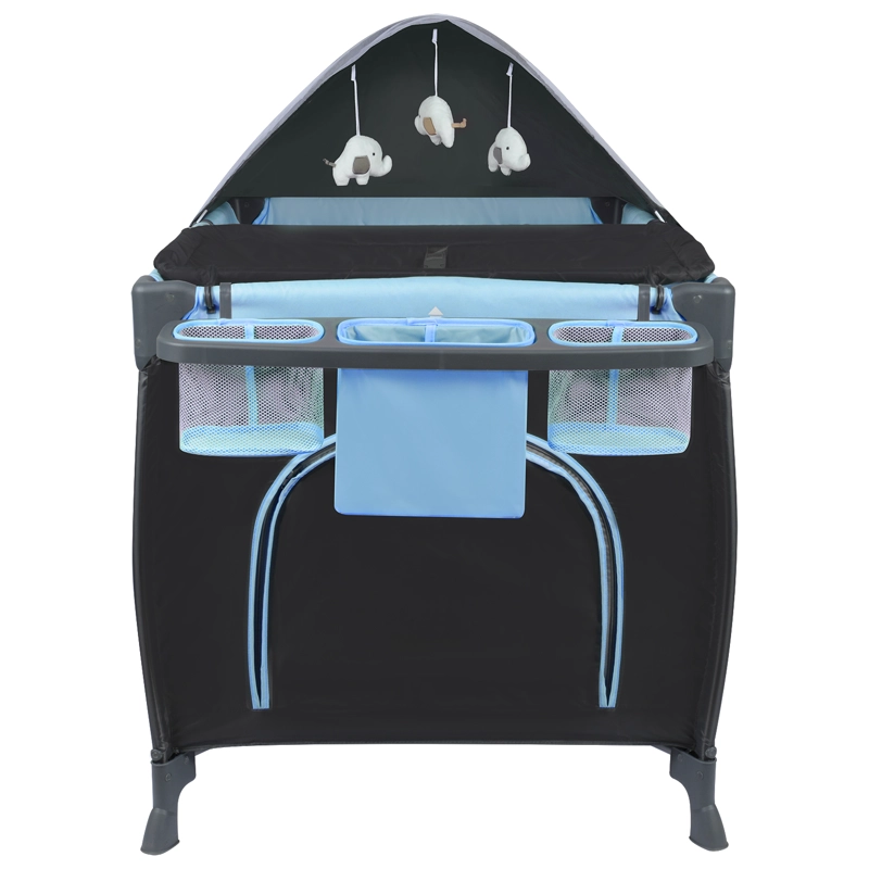 CUNA PLAYARD SAGITTA AZUL + COLCHON DE ESPUMA - 5