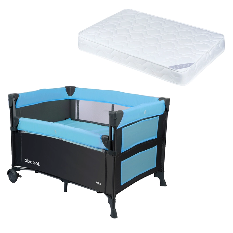 CUNA PLAYARD COLECHO ARA AZUL + COLCHON DE ESPUMA - 1