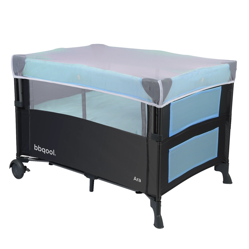 CUNA PLAYARD COLECHO ARA AZUL + COLCHON DE ESPUMA - 4