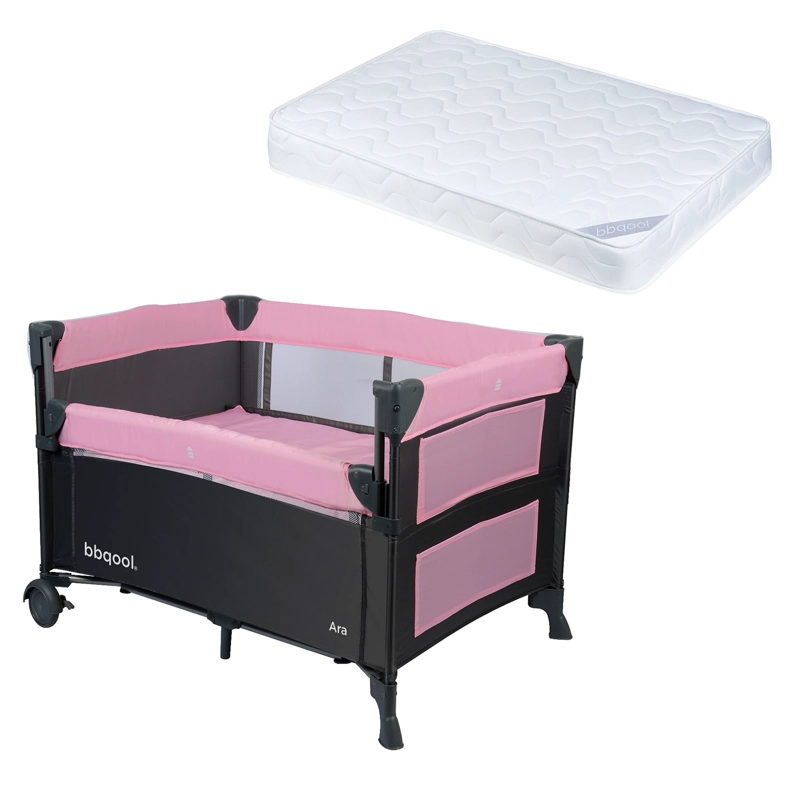 CUNA PLAYARD COLECHO ARA ROSADO + COLCHON DE ESPUMA - 1