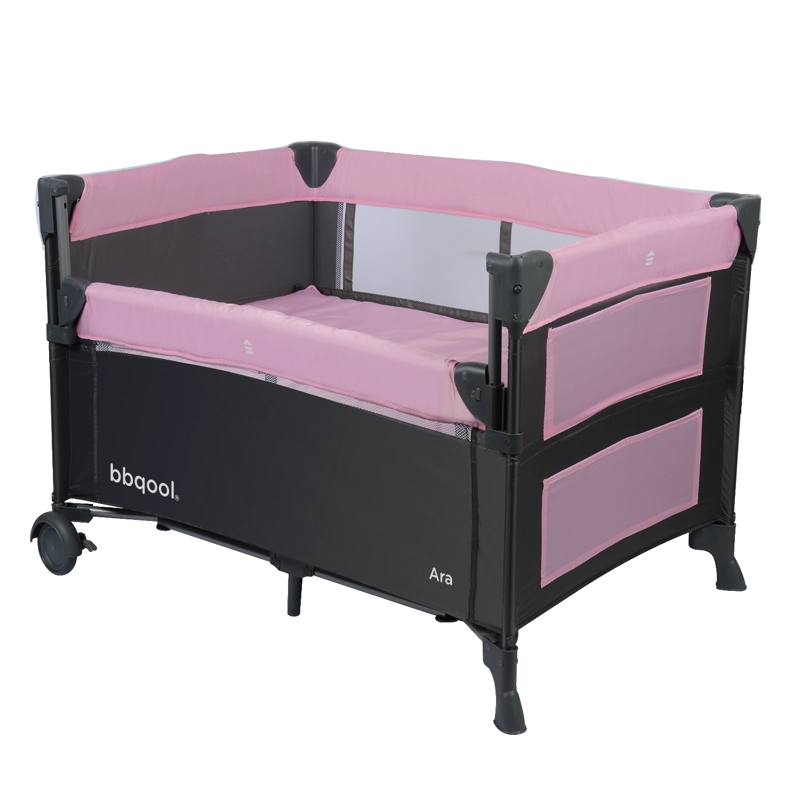 CUNA PLAYARD COLECHO ARA ROSADO + COLCHON DE ESPUMA - 2