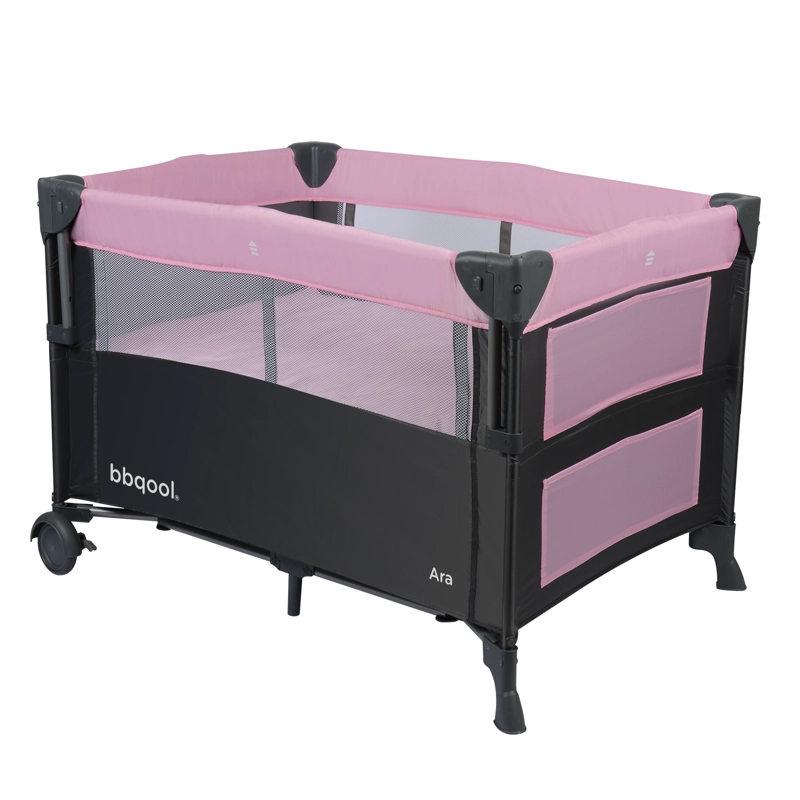 CUNA PLAYARD COLECHO ARA ROSADO + COLCHON DE ESPUMA - 3