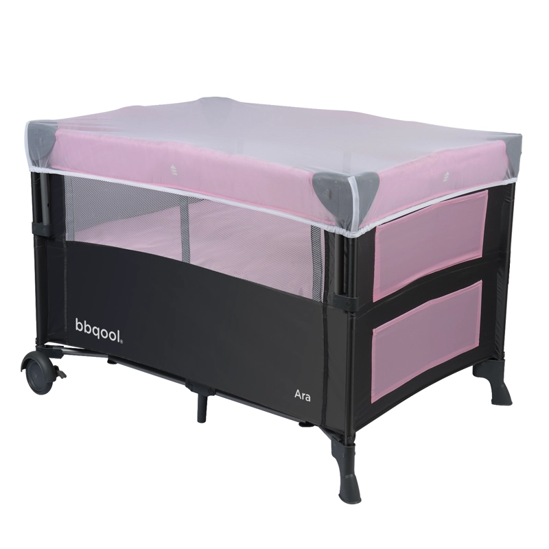 CUNA PLAYARD COLECHO ARA ROSADO + COLCHON DE ESPUMA - 4