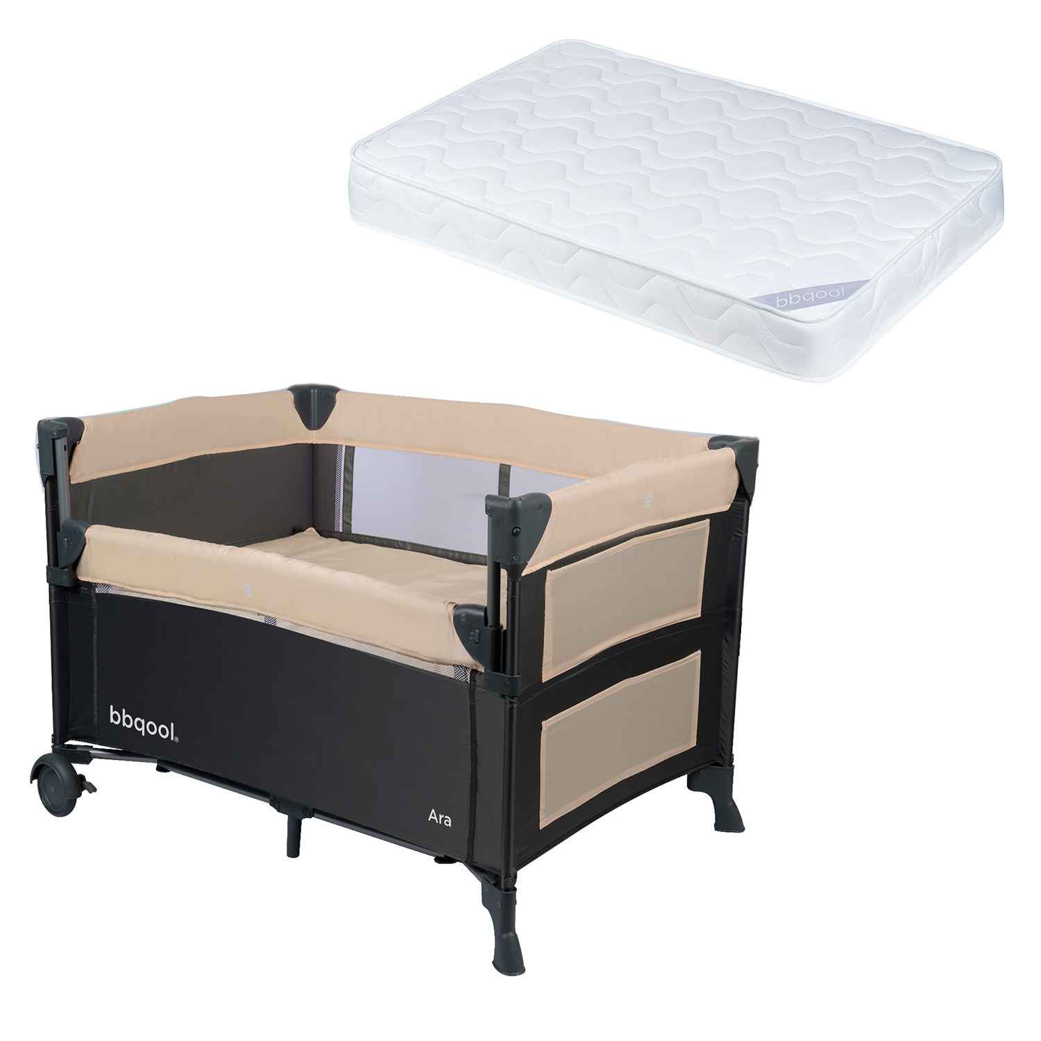 CUNA PLAYARD COLECHO ARA BEIGE + COLCHON DE ESPUMA - 1