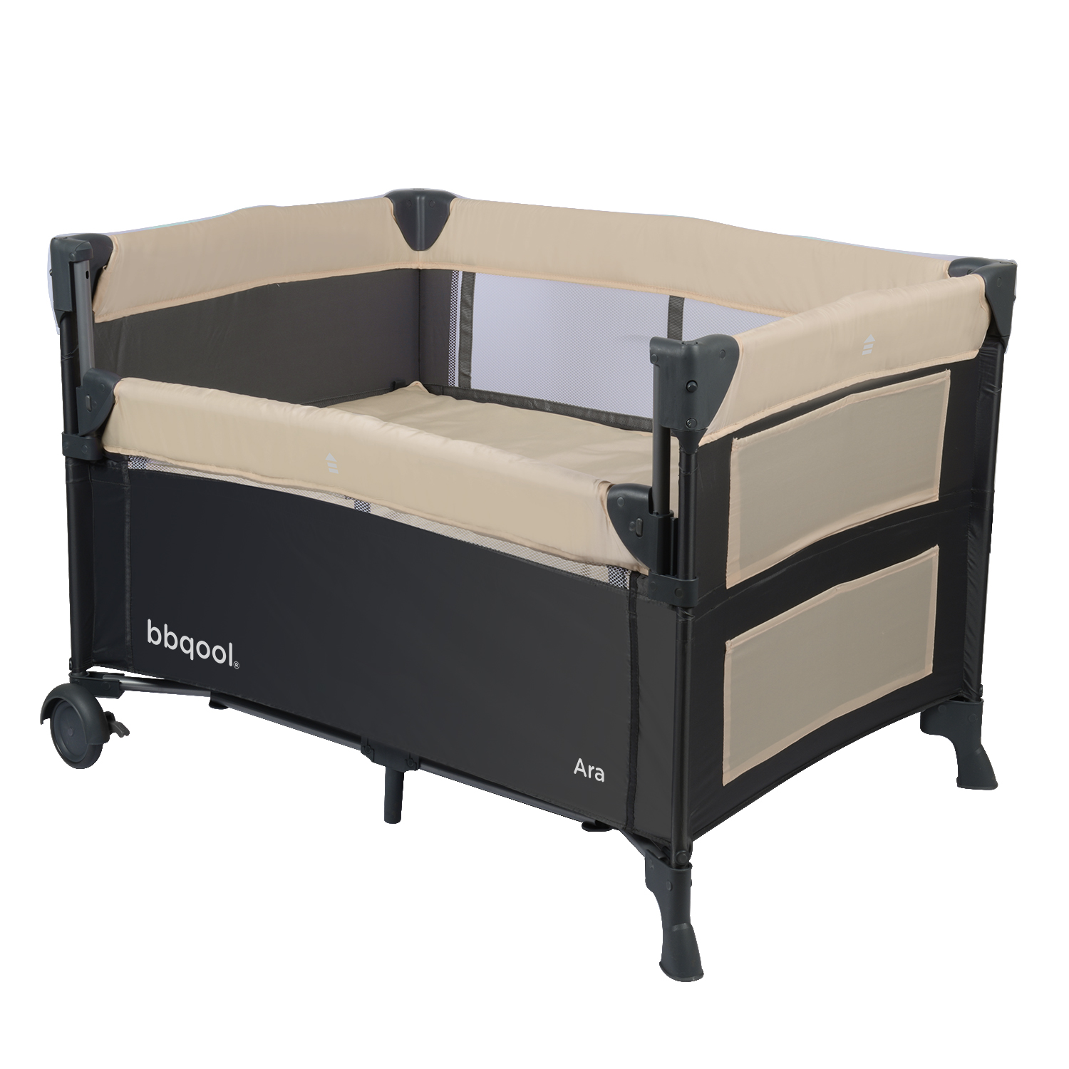 CUNA PLAYARD COLECHO ARA BEIGE + COLCHON DE ESPUMA - 2