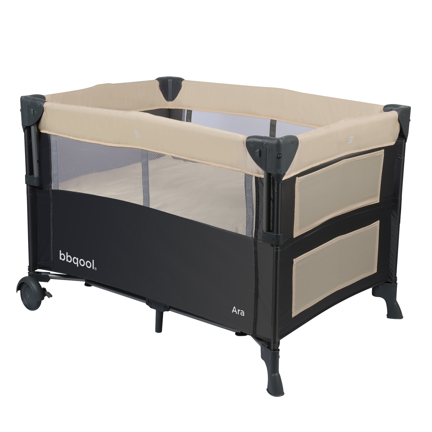 CUNA PLAYARD COLECHO ARA BEIGE + COLCHON DE ESPUMA - 3
