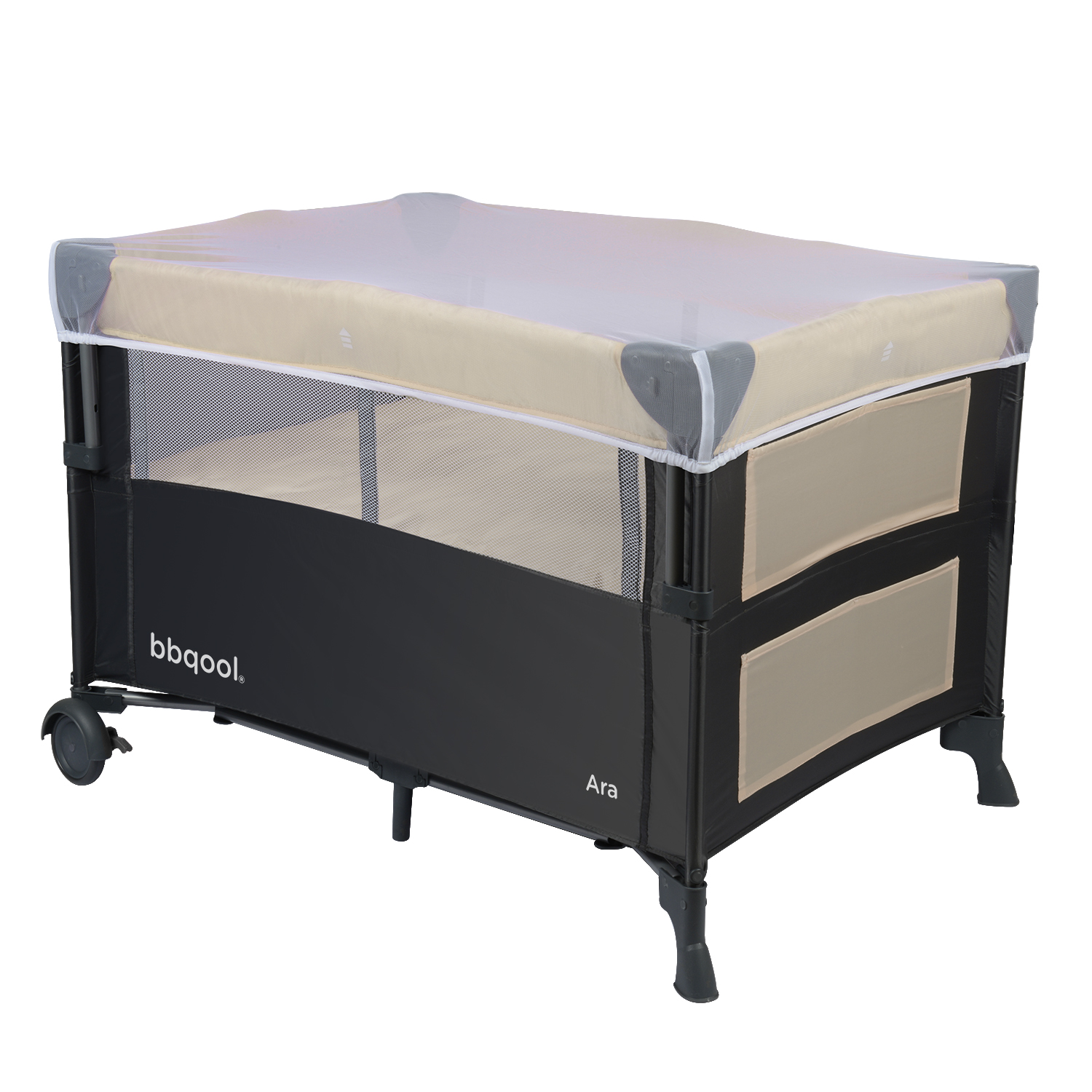 CUNA PLAYARD COLECHO ARA BEIGE + COLCHON DE ESPUMA - 4