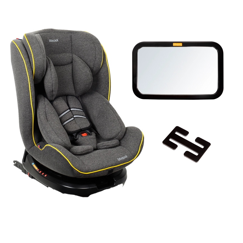 SILLA DE AUTO CONVERTIBLE APOLO ISOFIX LX 360° GRIS + ESPEJO + HEBILLA - 1